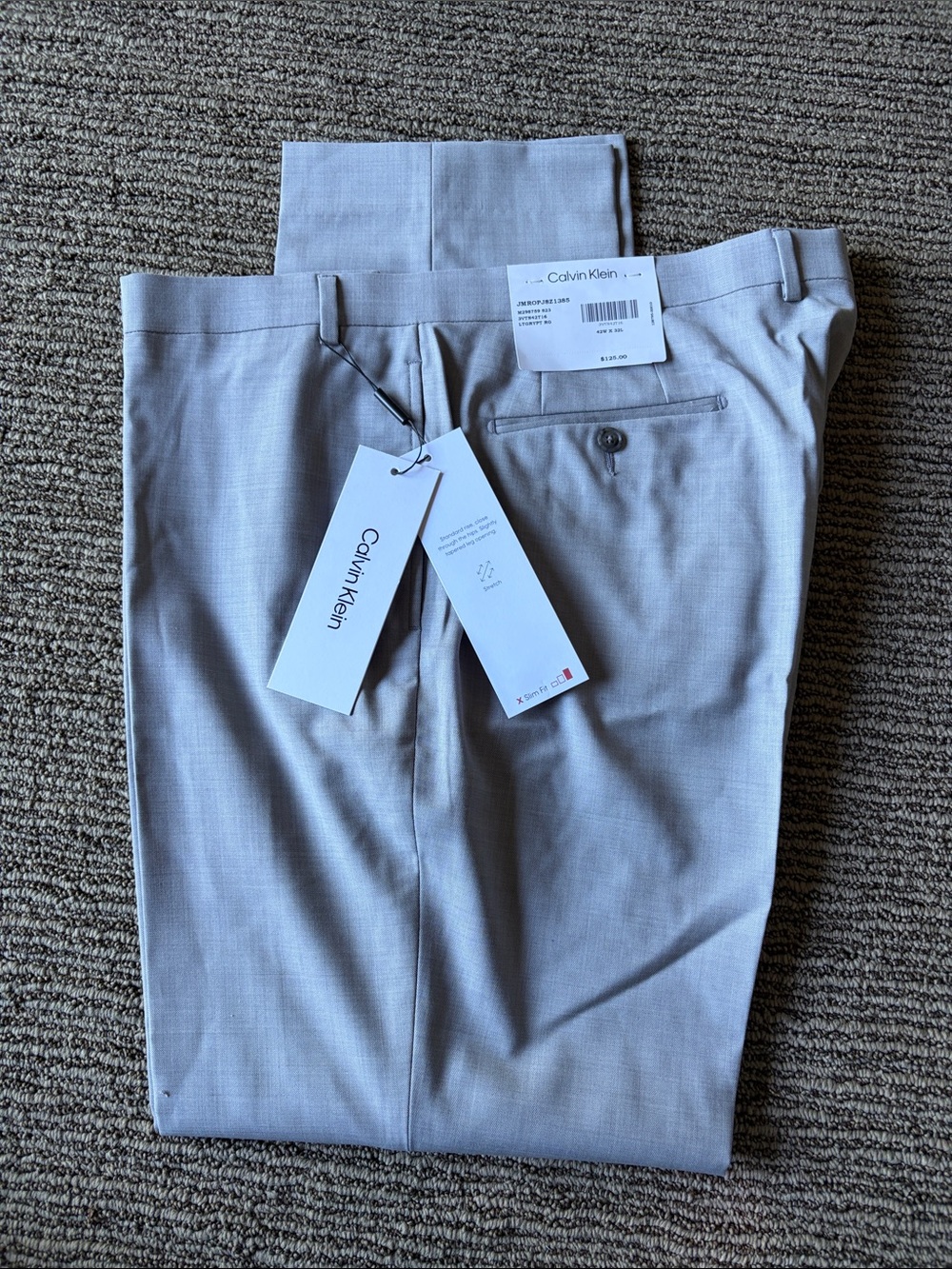 Calvin Klein Men's Light Grey Dress Trousers - 42x32 BNWT!